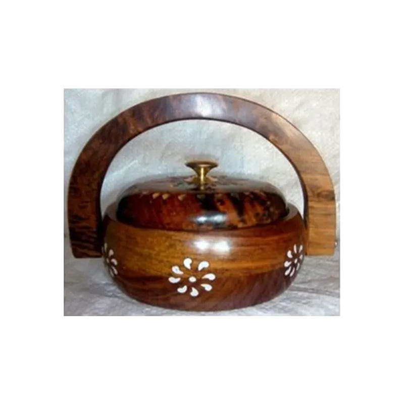 Wooden Handicraft Bakhoor Dan Basket Shape