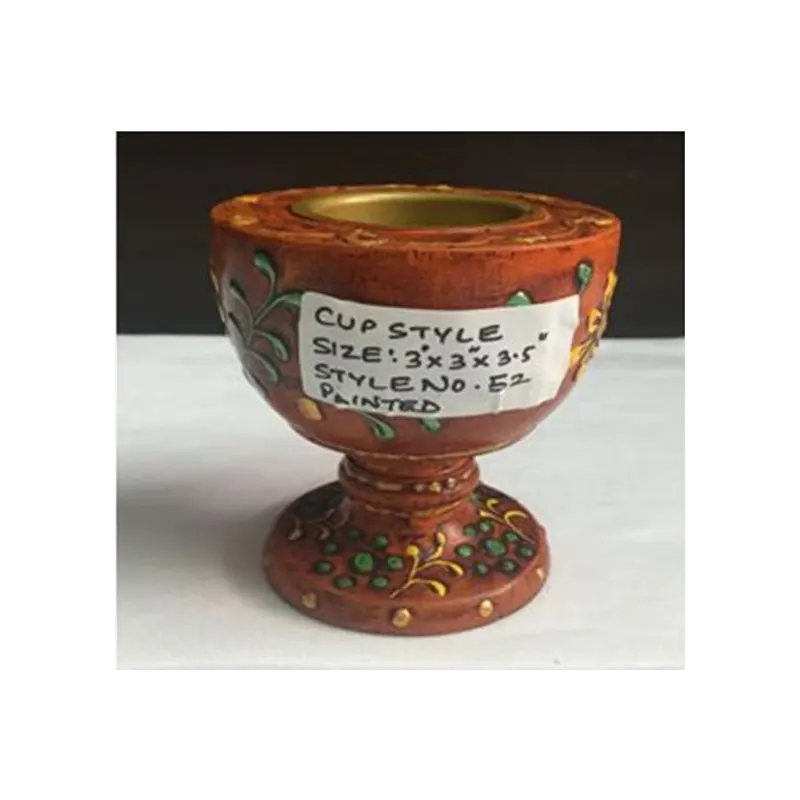 Wooden Handicraft Bakhoor Dan Cup Style Painted Work