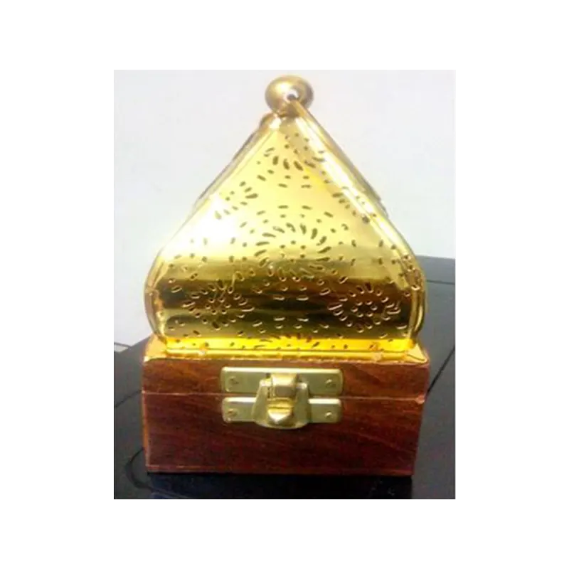 Wooden Handicraft Bakhoor Dan Golden Dome Square