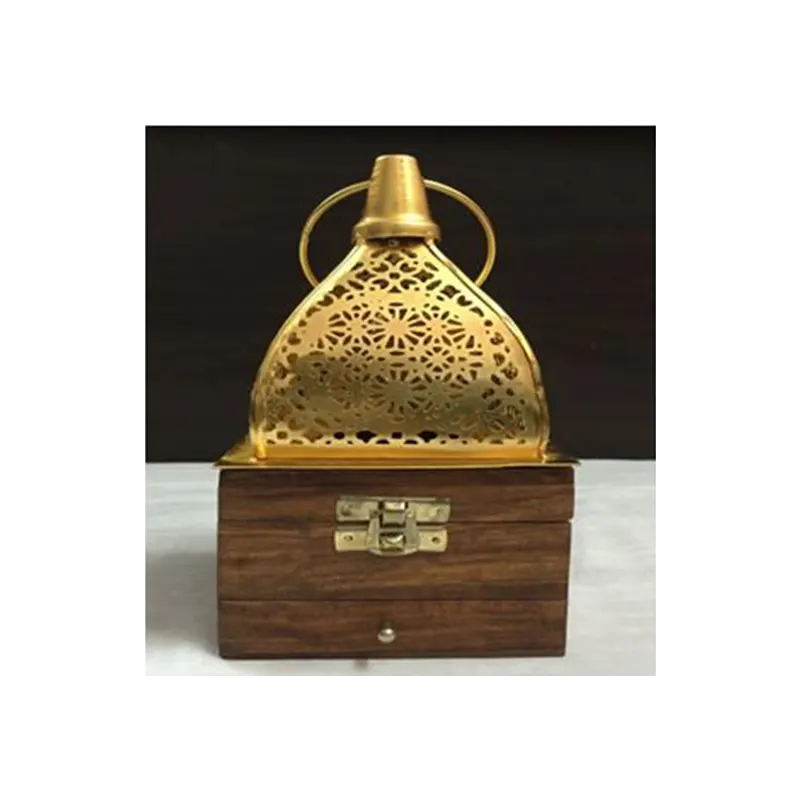 Wooden Handicraft Bakhoor Dan Golden Dome Square