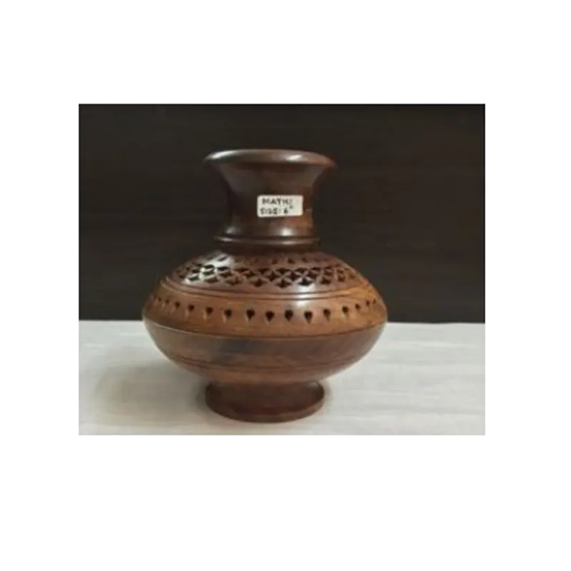 Wooden Handicraft Bakhoor Dan Matki Shape