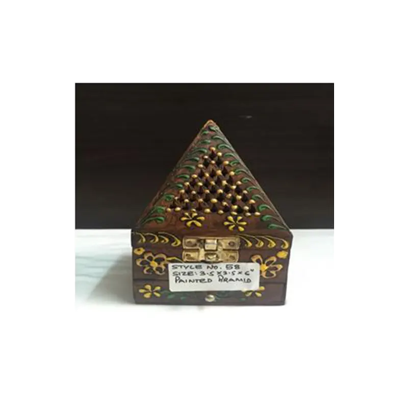 Wooden Handicraft Bakhoor Dan Pyramid Painted