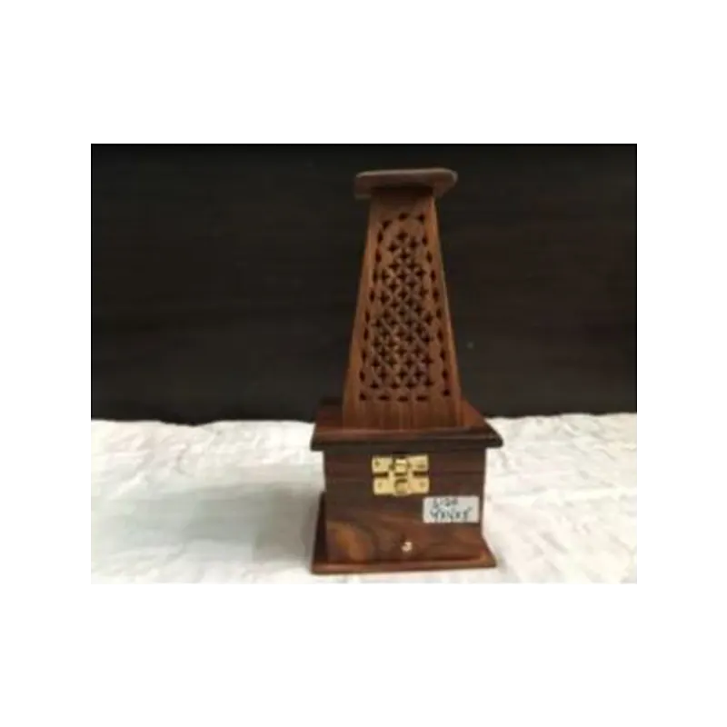 Wooden Handicraft Bakhoor Dan Pyramid Pointed With Drawer
