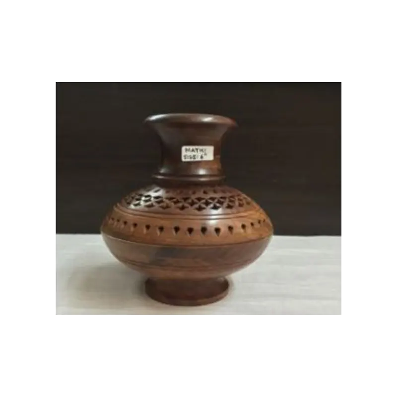 Wooden Handicraft Bakhoor Dan Pyramid With Drawer Brass Work