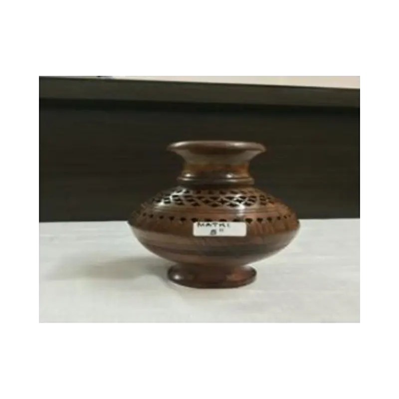 Wooden Handicraft Bakhoor Dan Pyramid With Drawer Plain