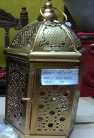Iron Handicraft Metal Work Bakhoor Dan Lamp Style Golden