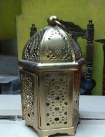 Iron Handicraft Metal Work Bakhoor Dan Lamp Style Golden Design