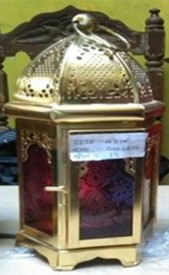 Iron Handicraft Metal Work With Stained Glass Golden Lamp Style