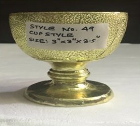 Wooden Handicraft Bakhoor Dan Cup Style Golden