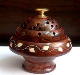 Wooden Handicraft Bakhoor Dan Dome Shape