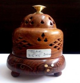 Wooden Handicraft Bakhoor Dan Dome Shape