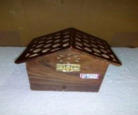 Wooden Handicraft Bakhoor Dan Hut Shape