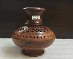 Wooden Handicraft Bakhoor Dan Matki Shape