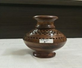 Wooden Handicraft Bakhoor Dan Matki Shape With Katori Sheesham Wood