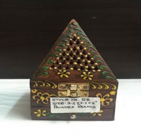 Wooden Handicraft Bakhoor Dan Pyramid Painted