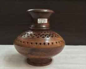 Wooden Handicraft Bakhoor Dan Pyramid With Drawer Brass Work